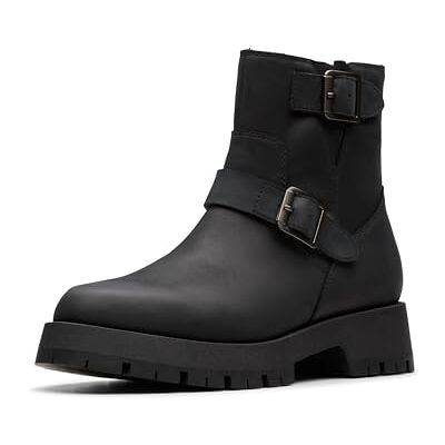 Clarks Ledwick Haley Womens Black Oily Lea, 4.5 Clarks Ledwick Haley Womens Black Oily Lea, 4.5