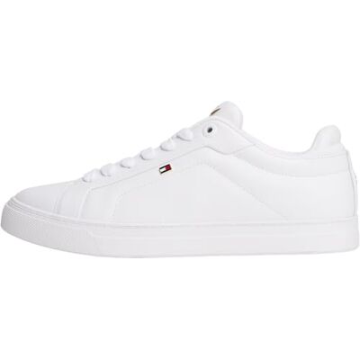 Tommy Hilfiger Ikon Court Sneaker Fw0fw08815 låg topp, Vitt, 37 EU Tommy Hilfiger Ikon Court Sneaker Fw0fw08815 låg topp, Vitt, 37 EU