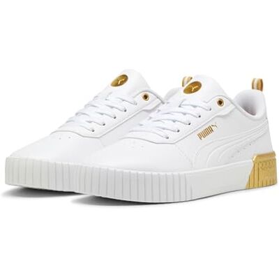 PUMA dam Carina 2.0 Metallic Dream Sneaker, vit guld matt guld, 40.5 EU PUMA dam Carina 2.0 Metallic Dream Sneaker, vit guld matt guld, 40.5 EU