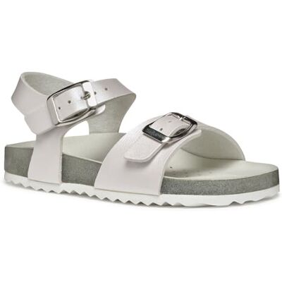Geox Flicka Adriel flicka I sandal, Vitt silver, 27 EU Geox Flicka Adriel flicka I sandal, Vitt silver, 27 EU