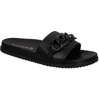 TOM TAILOR Dam 5393606 platt tofflor, svart, 38 EU, svart, 38 EU TOM TAILOR Dam 5393606 platt tofflor, svart, 38 EU, svart, 38 EU
