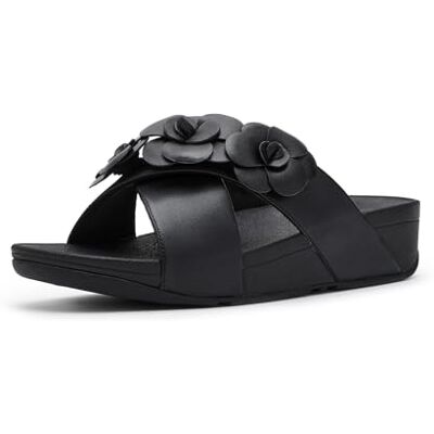 Fitflop dam LULU Flower Cross Slides Sandal, svart, 5 UK, Svart, 38 EU Fitflop dam LULU Flower Cross Slides Sandal, svart, 5 UK, Svart, 38 EU
