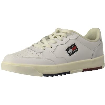 Tommy Jeans herr retro Ess Em0em00899Cupsole sneaker, Vitt, 44 EU Tommy Jeans herr retro Ess Em0em00899Cupsole sneaker, Vitt, 44 EU