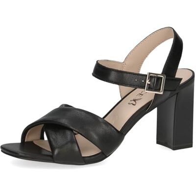 CAPRICE Damer 9-28311-42 sandal med klack, Svart mjuktupplur, 38 EU CAPRICE Damer 9-28311-42 sandal med klack, Svart mjuktupplur, 38 EU