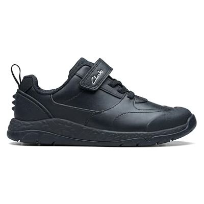 Clarks SteggyStride K Childrens Black Leather, 12.5 Clarks SteggyStride K Childrens Black Leather, 12.5