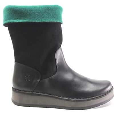 Fly London Dam Rula083fly Mid Calf Boot, Svart grönt, 41 EU Fly London Dam Rula083fly Mid Calf Boot, Svart grönt, 41 EU