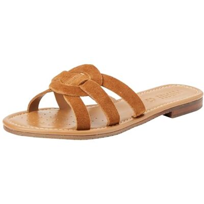 Geox Damer D Sozy S U platt sandal, konjak, 39 EU, konjak, 39 EU Geox Damer D Sozy S U platt sandal, konjak, 39 EU, konjak, 39 EU