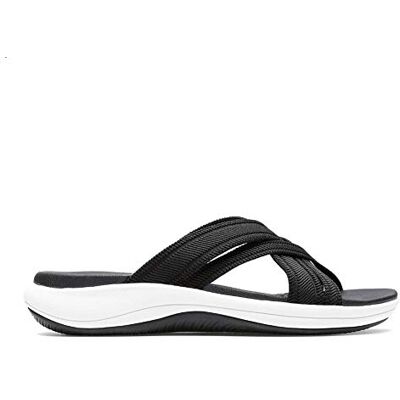 Clarks Mira Isle Slide Sandal för kvinnor, Svart textil, 41.5 EU Clarks Mira Isle Slide Sandal för kvinnor, Svart textil, 41.5 EU