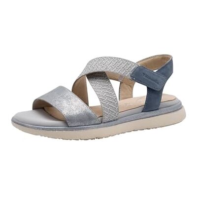 Tamaris Dam Comfort Damen Flache Flat Sandal, Ljusblå kam, 38 EU Tamaris Dam Comfort Damen Flache Flat Sandal, Ljusblå kam, 38 EU