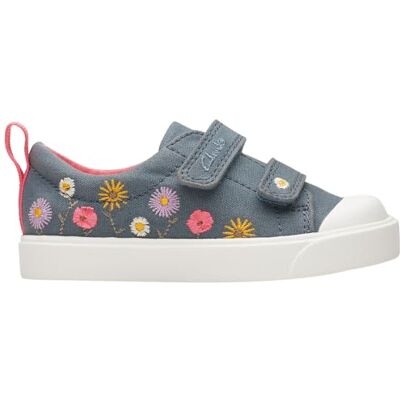 Clarks Girl City Bright T Basket, Blå blommig Txt, 23 EU Clarks Girl City Bright T Basket, Blå blommig Txt, 23 EU