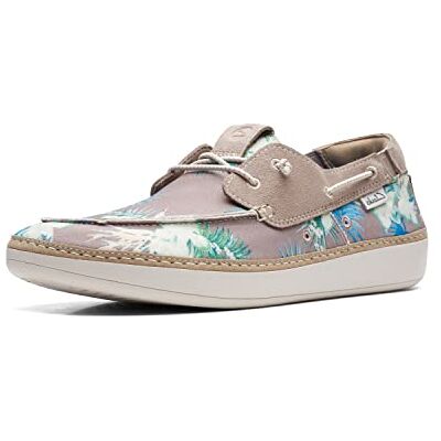 Clarks Men's Higley Tie Boat Shoe, Sand Flora, 9.5 Clarks Men's Higley Tie Boat Shoe, Sand Flora, 9.5