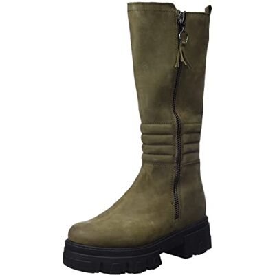MARCO TOZZI Damer 2-2-25600-29 läder långa stövlar knähöga stövlar, oliv nubuck, 38 EU MARCO TOZZI Damer 2-2-25600-29 läder långa stövlar knähöga stövlar, oliv nubuck, 38 EU