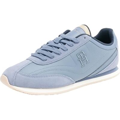 Tommy Hilfiger dam TH Heritage Runner LTHR (FW0FW08114) låg-topp sneakers, blå (blekt bläck), 7 UK, Blått blekt bläck, 41 EU Tommy Hilfiger dam TH Heritage Runner LTHR (FW0FW08114) låg-topp sneakers, blå (blekt bläck), 7 UK, Blått blekt bläck, 41 EU