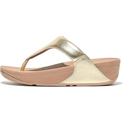 Fitflop Lulu läder tå-post stringsandaler för kvinnor, Platino, 38 EU Fitflop Lulu läder tå-post stringsandaler för kvinnor, Platino, 38 EU