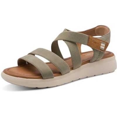 Tamaris Damen 1-28726-46 platt sandal, oliv, 7,5 UK Tamaris Damen 1-28726-46 platt sandal, oliv, 7,5 UK