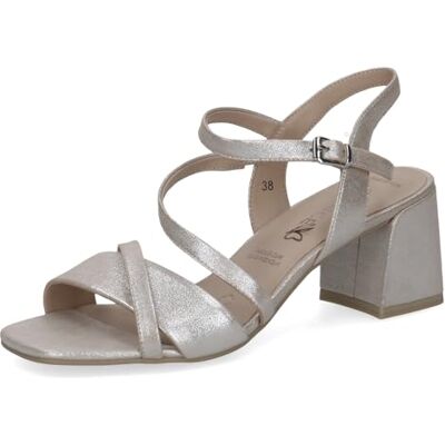 CAPRICE Damen 9-28302-46, sandaler med klack för kvinnor, Taupe Sue Met, 41 EU CAPRICE Damen 9-28302-46, sandaler med klack för kvinnor, Taupe Sue Met, 41 EU