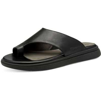 Tamaris Comfort dampantolett läder Wide Fit sandaler, Black Nappa, 37 EU, Svart nappa, 37 EU Tamaris Comfort dampantolett läder Wide Fit sandaler, Black Nappa, 37 EU, Svart nappa, 37 EU