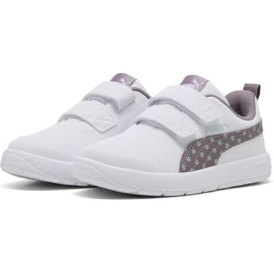 PUMA Courtflex V3 Dotty V PS Sneaker, vit-plommon jam-ljus moss, 31 EU, Vit plommon sylt ljus moss, 31 EU PUMA Courtflex V3 Dotty V PS Sneaker, vit-plommon jam-ljus moss, 31 EU, Vit plommon sylt ljus moss, 31 EU