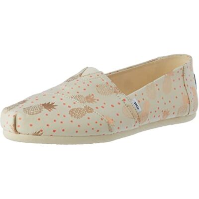 TOMS Alpargata tryck loafer för kvinnor platt, Ananas naturlig, 35.5 EU TOMS Alpargata tryck loafer för kvinnor platt, Ananas naturlig, 35.5 EU