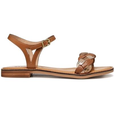 Geox Damer D MADDALUSIAC E platt sandal, LT brun/LT guld, 38,5 EU Geox Damer D MADDALUSIAC E platt sandal, LT brun/LT guld, 38,5 EU