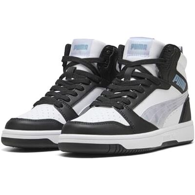PUMA Rebound V6 MID Space Belle JR sneakers, Svart-Lila Crush White, 6 UK, svart lila Crush vit, 6 UK PUMA Rebound V6 MID Space Belle JR sneakers, Svart-Lila Crush White, 6 UK, svart lila Crush vit, 6 UK