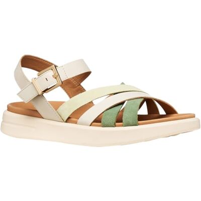 Geox Damer D XAND 2S B Wedge Sandal, LT Sand/Olive, 37 EU Geox Damer D XAND 2S B Wedge Sandal, LT Sand/Olive, 37 EU