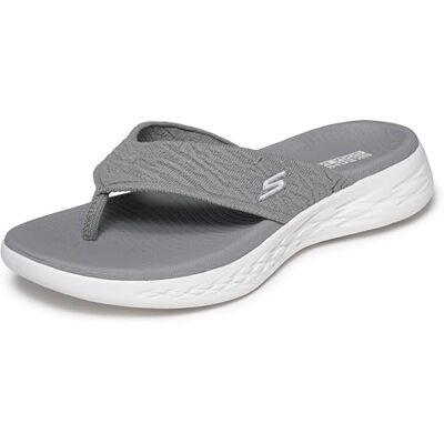 Skechers On-The-Go 600 Sunny Flip-Flops för kvinnor, Grå, 7 Skechers On-The-Go 600 Sunny Flip-Flops för kvinnor, Grå, 7