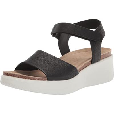 ECCO Women's Flowt Wedge Cork Sandal, Black, 7-7. 5 ECCO Women's Flowt Wedge Cork Sandal, Black, 7-7. 5