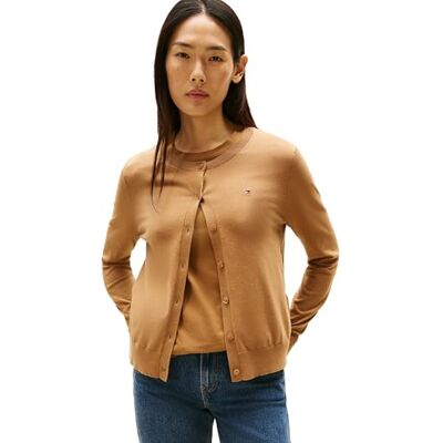 Tommy Hilfiger damcardigan tröja, Brun (Hickory), XXS Tommy Hilfiger damcardigan tröja, Brun (Hickory), XXS