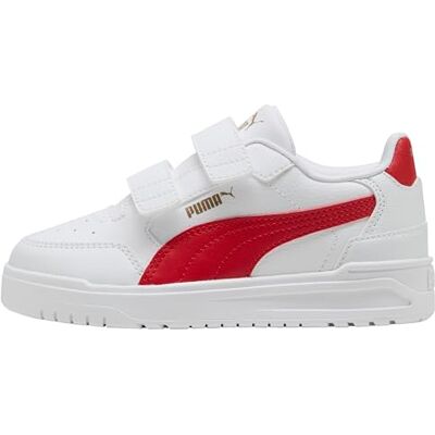 PUMA Shuffle Downtown LO V PS sneakers, Vit-Candy Apple Gold, 13,5 UK barn, vitt godis Apple guld, 32.5 EU PUMA Shuffle Downtown LO V PS sneakers, Vit-Candy Apple Gold, 13,5 UK barn, vitt godis Apple guld, 32.5 EU