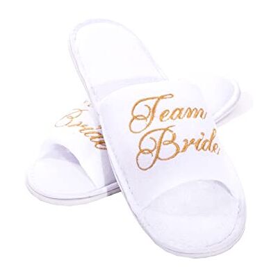 Alandra Gifts Slip Team Bride Spa Toffel, Unisex-vuxen, en storlek, Vit Alandra Gifts Slip Team Bride Spa Toffel, Unisex-vuxen, en storlek, Vit