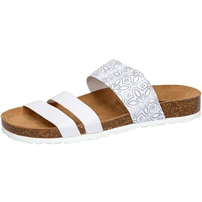 Lico Dam Bioline sommar tofflor, Vitt silver 36 EU Lico Dam Bioline sommar tofflor, Vitt silver 36 EU