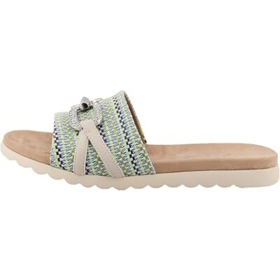 TOM TAILOR dam 5390490030 glidande sandaler, Blå multi, 42 EU TOM TAILOR dam 5390490030 glidande sandaler, Blå multi, 42 EU
