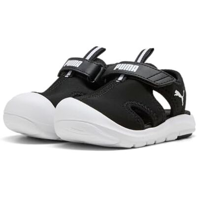 PUMA Unisex Baby rolig racer sandal V Inf Slide, svart Vit, 19 EU PUMA Unisex Baby rolig racer sandal V Inf Slide, svart Vit, 19 EU