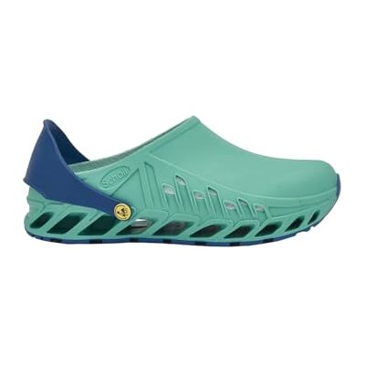 Scholl Zoccoli unisex- Zoccoli med cinturino och plantare anatomico Zoccoli unisex Antistatico och antiscivolo, Verde Acqua, 45 EU Bred Scholl Zoccoli unisex- Zoccoli med cinturino och plantare anatomico Zoccoli unisex Antistatico och antiscivolo, Verde Acqua, 45 EU Bred