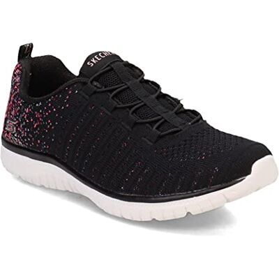 Skechers Dam dygd sneaker, Svart rosa, 6.5 UK Wide Skechers Dam dygd sneaker, Svart rosa, 6.5 UK Wide