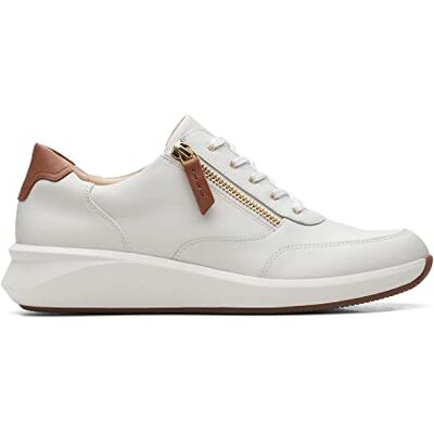 Clarks Un Rio Zip Womens White Leather, 4.5 Clarks Un Rio Zip Womens White Leather, 4.5