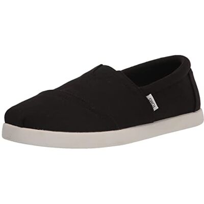 TOMS herr Alp FWD loafer platt, Svart återvunnen bomullsduk, 44 EU TOMS herr Alp FWD loafer platt, Svart återvunnen bomullsduk, 44 EU
