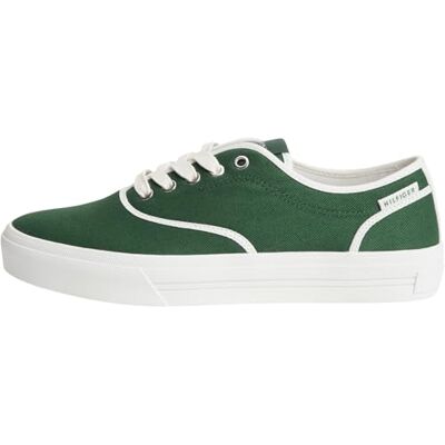 Tommy Hilfiger män Th Vulc kopp lång spets kanvas FM0FM05874 låg topp, grön, 6,5 Tommy Hilfiger män Th Vulc kopp lång spets kanvas FM0FM05874 låg topp, grön, 6,5