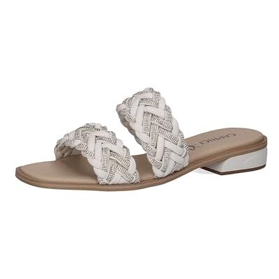 CAPRICE Damer 9-27101-42 platta sandaler, Vit mjuk tupplur, 42 EU CAPRICE Damer 9-27101-42 platta sandaler, Vit mjuk tupplur, 42 EU