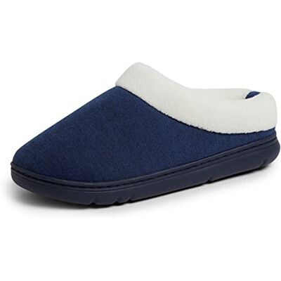 Dearfoams Damer oliv sweatshirt clog tofflor, marinblå, Large Dearfoams Damer oliv sweatshirt clog tofflor, marinblå, Large