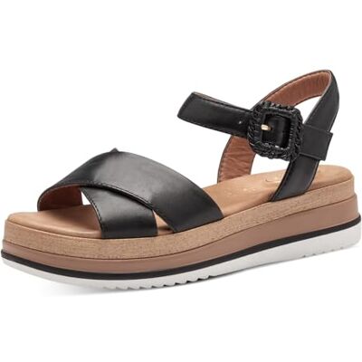 Tamaris dam komfort 8-88701-42 001 svart Wedge platå bekväm mångsidig vardagssko festlig eleganta platta sandaler, 38 EU bred, svart, 38 EU Weit Tamaris dam komfort 8-88701-42 001 svart Wedge platå bekväm mångsidig vardagssko festlig eleganta platta sandaler, 38 EU bred, svart, 38 EU Weit