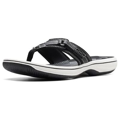 Clarks kvinnors bris hav flip-flop, Svart syntetisk, 39 EU Clarks kvinnors bris hav flip-flop, Svart syntetisk, 39 EU