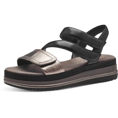 Tamaris dam komfort 8-88702-42 098 svart kam wedge platå bekväm mångsidig vardagssko festlig eleganta platta sandaler, 38 EU bred, Svart kam, 38 EU Weit Tamaris dam komfort 8-88702-42 098 svart kam wedge platå bekväm mångsidig vardagssko festlig eleganta platta sandaler, 38 EU bred, Svart kam, 38 EU Weit