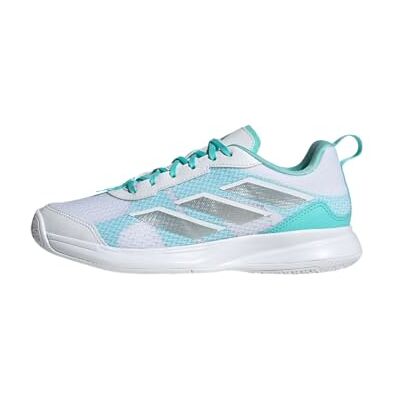 adidas Kvinnor Avaflash Low Tennis Shoes, Cloud White/Silver Metallic/Flash Aqua, 44 EU adidas Kvinnor Avaflash Low Tennis Shoes, Cloud White/Silver Metallic/Flash Aqua, 44 EU