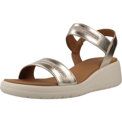 Geox Damer D MELICONIA E Wedge Sandal, ljust guld, 39 EU, Guldpläterat guld, 39 EU Geox Damer D MELICONIA E Wedge Sandal, ljust guld, 39 EU, Guldpläterat guld, 39 EU