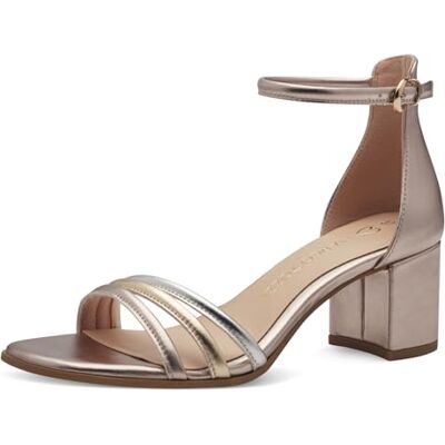 MARCO TOZZI Damsandalett, Feel Me fotbädd, mjukt foder, vegan, 2–28 000–42 sandal med klack, Rose Met Comb, 40 EU MARCO TOZZI Damsandalett, Feel Me fotbädd, mjukt foder, vegan, 2–28 000–42 sandal med klack, Rose Met Comb, 40 EU