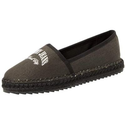 Tommy Jeans dam TJW Varsity Espadrille, svart, 5 UK, Svart, 38 EU Tommy Jeans dam TJW Varsity Espadrille, svart, 5 UK, Svart, 38 EU