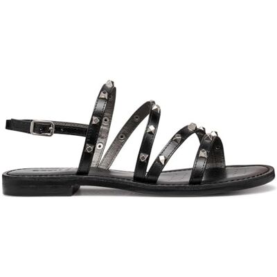Geox Dam D MADDALUSIAC H platt sandal, svart, 36 EU Geox Dam D MADDALUSIAC H platt sandal, svart, 36 EU