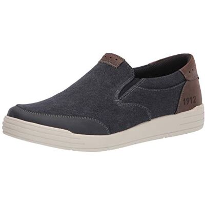 Nunn Bush Mäns Kore City promenad canvas Moc Toe slip-on sneaker, Blå Mörkblått 44 EU Nunn Bush Mäns Kore City promenad canvas Moc Toe slip-on sneaker, Blå Mörkblått 44 EU